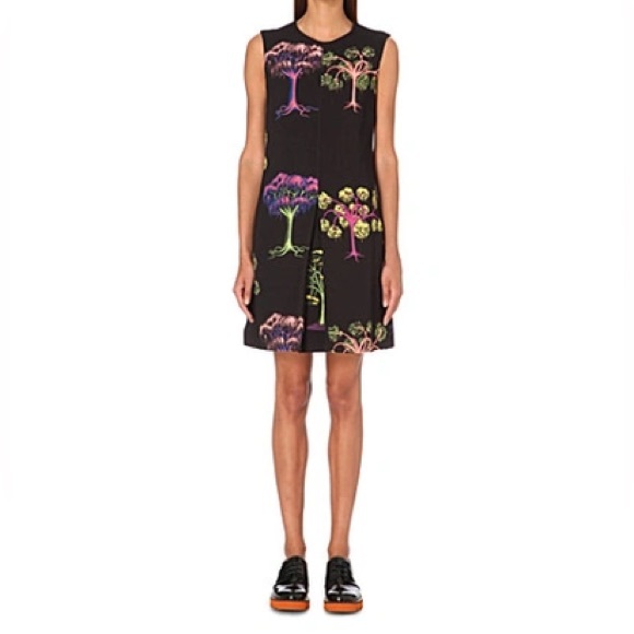Stella McCartney Psychedelic Garden Neon Forest Shift Dress, size 40 IT/6 US - Picture 12 of 13